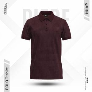 Men’s Waffle Pattern Knit Polo in Coffee